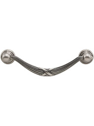 Delphi Ribbon and Reed Drop Pull - 5 inch Center-to-Center in Antique Pewter.